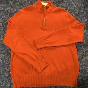 Tommy Hilfiger Orange Sweater zipper neck small